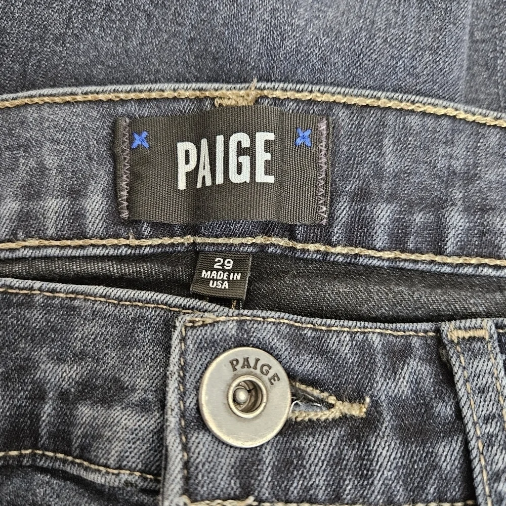Paige Federal Slim Straight Jeans Mid Rise Wilkins Dark Wash Denim 29 - Picture 5 of 10